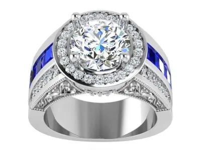 Oval Halo Ornamental Ring 3174 Free 3D print model