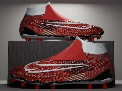 Nike boots dark red 3D model