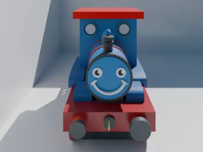 3D Cartoon Train Engine  Blender Model 3D model
