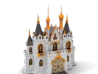 Golden Enchanted Castle model pack Low-poly 3D model