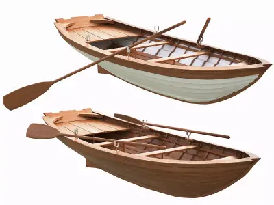 Wooden Boat 3D model
