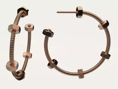 Earring Screw bolt 3D print model