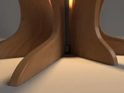 Wooden Garden And Table Lamp Design 3D model