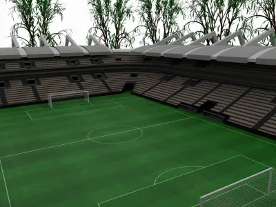 Soccer Stadium Low-poly 3D model 2