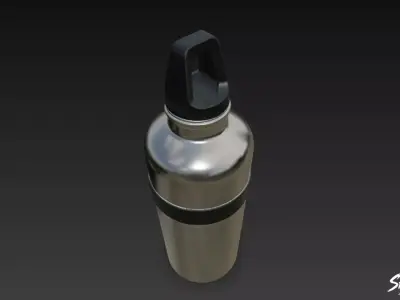 Metal Water Bottle Low-poly 3D model