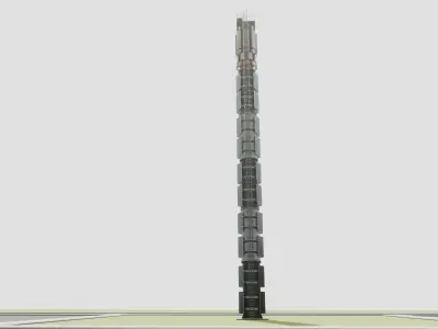 GSM and Solar Tower 3D model