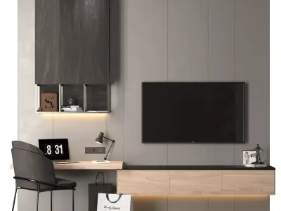 Tv Wall - set 2 3D model