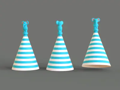 Birthday Hat - Colorful Party Decoration Prop 02 Low-poly 3D model