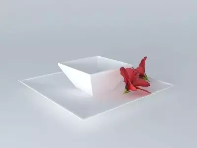 decoration bowl with flowers Free 3D model
