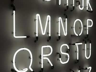 Neon Alphabet  modular Light 3D model 3D model