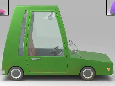 Cartoon car Low-poly 3D model