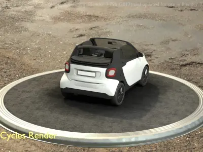 City Car 23 Small Convertible Open Type-E White  Low-poly 3D model