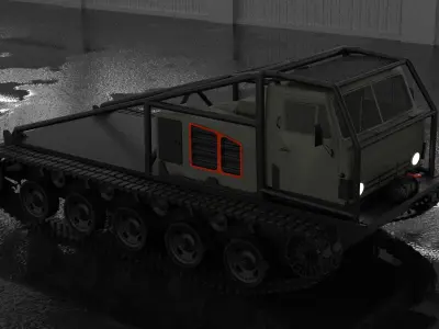 Tracked Off-Road Utility Vehicle 3D Model Industrial Snow  Low-poly 3D model