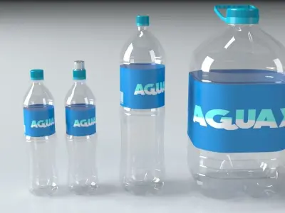 Plastic PET bottle colection 3D model