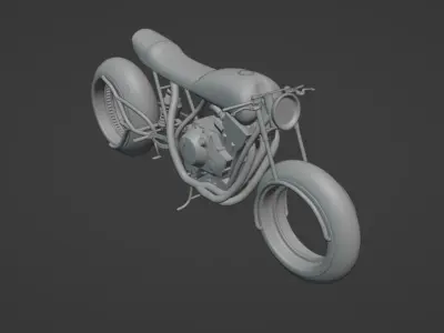 Futurstic Cafe Racer Motorcycle 3D model