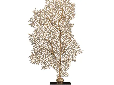Coral set 3 gold tree 3D model