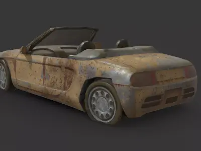 Abandoned Car - Honda Beat Low-poly 3D model