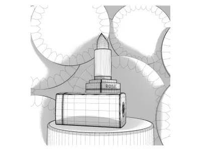 High detailed Lipstick with textures 3D model