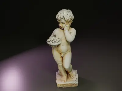 Statue of a little boy Low-poly 3D model