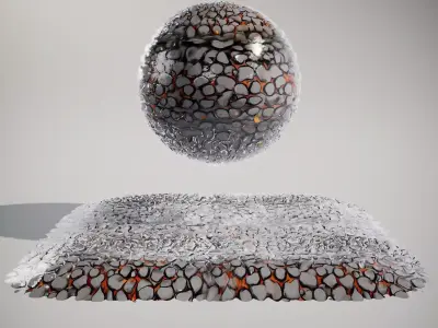 Polished Black Pebble HQ PBR Textures Set Texture
