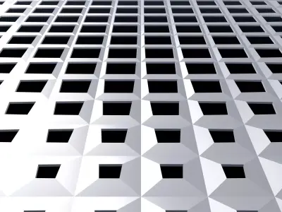 Perforated panel with parametric pattern 25O26 3D model