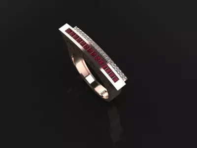 baguette ring 3D print model
