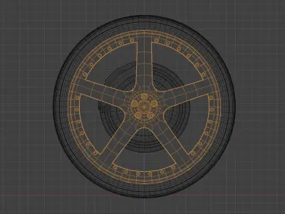 Veilside Style Racing Wheel Low-poly 3D model