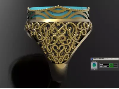 Luxurious Turquoise Filigree Islamic Arabesque Pattern gr0174 3D print model