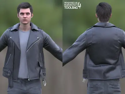 Man in Casual Outfit - Modular - Rigged Low-poly 3D model