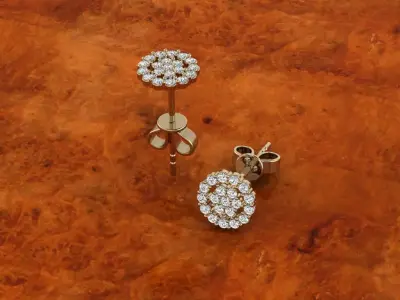 Diamond Jewelry Earring 3D print model get