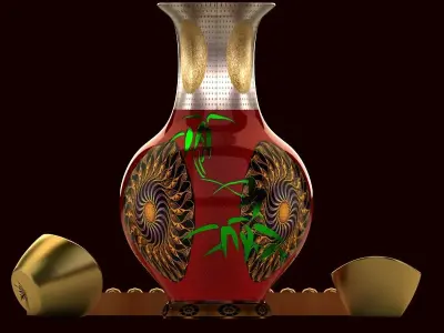 Chinese gold ingot 3D model