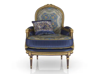 Imperial blue armchair by Modenese 3D model