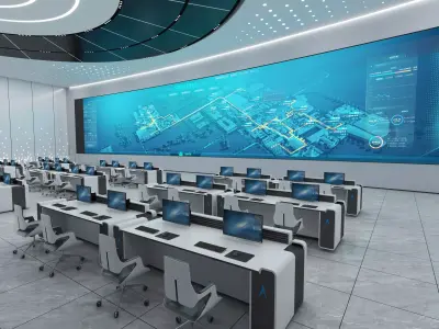 control room 10 Low-poly 3D model