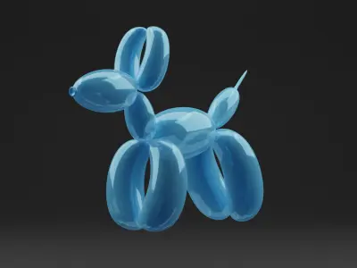 Dog Balloon  Low-poly 3D model