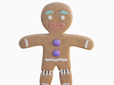 Gingerbread Man Low-poly 3D model