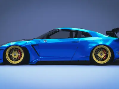 Nissan GTR R35 Low-poly 3D model