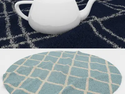 Round Rug Set 186 3D model