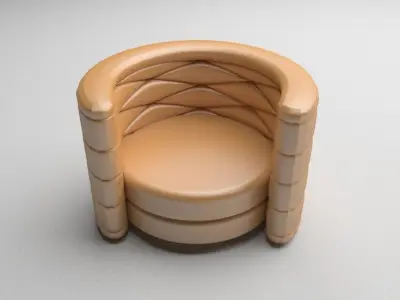 Round Armchair 3D model
