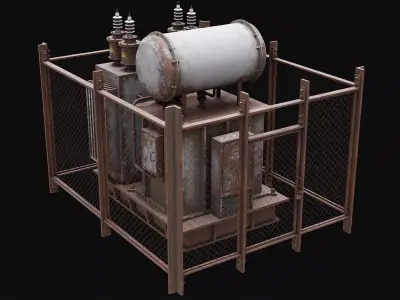 Old Rusty Transformer Low-poly 3D model