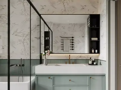 Modern French style bathroom 3D model 3D model