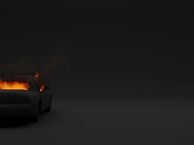 Burning car vdb 3D model