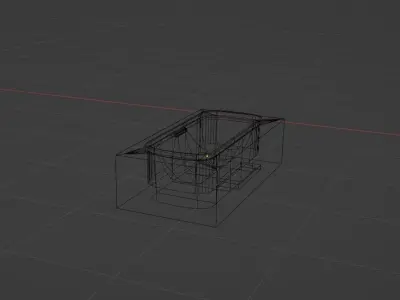 Bathtub with cabinet Free low-poly 3D model