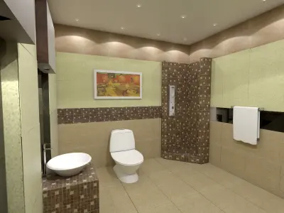 Bathroom 03 VR-ready Low-poly 3D model