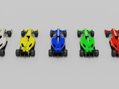 F1 Formula Cars Pack Low-poly 3D model