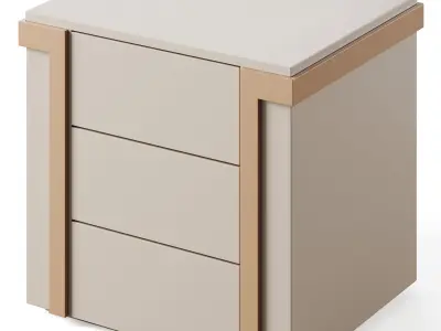 Bedside table AVENUE 3 drawers by Luxence Luxury Living 3D model