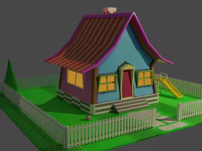 House Cartoon Free low-poly 3D model