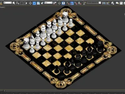 Chess marble board 3D model