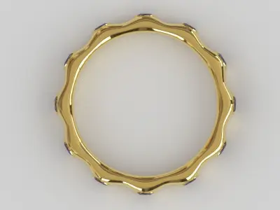 CHIC STONE CIRCLE minimalist stones ring 3D print model