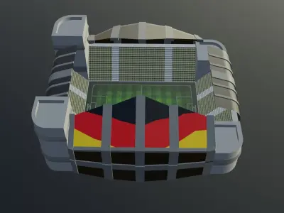 Football Stadium - German Low-poly 3D model