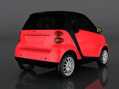 Smart Fortwo 2010 Low-poly 3D model